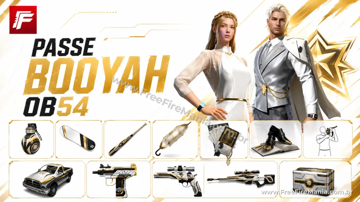Passe Booyah da atualização OB54 do Free Fire com tema de carneiro e recompensas vazadas