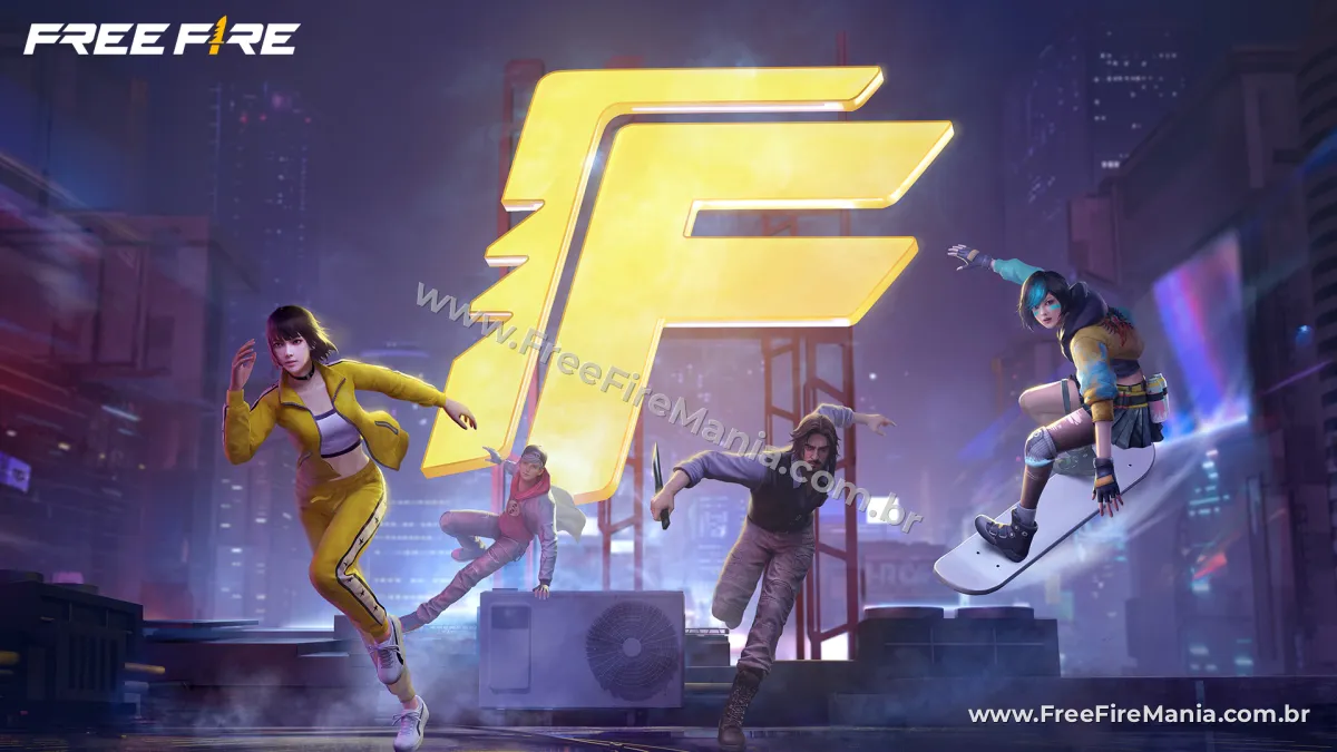 Personagens atuais do Free Fire representando a marca de mais de 100 milh&otilde;es de usu&aacute;rios ativos por dia
