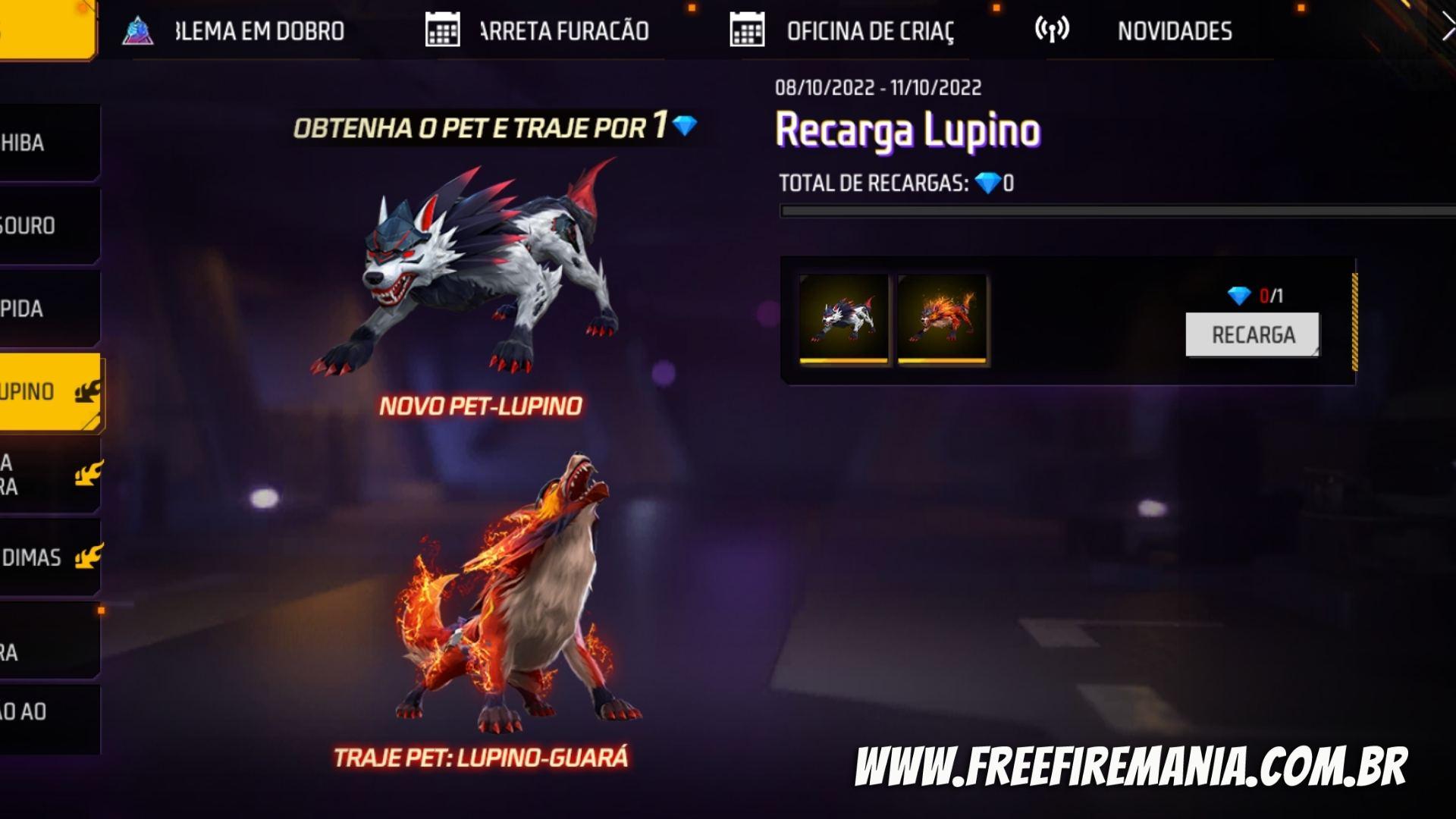 Free Fire: Lupino, novo pet, chega ao servidor avançado em setembro, free  fire