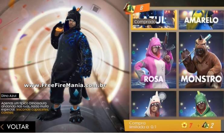 DATA DA NOVA SKIN EVOLUTIVA, NOVO PERSONAGEM DE GRAÇA, INCUBADORA, DINO 2D  - NOVIDADES FREE FIRE 