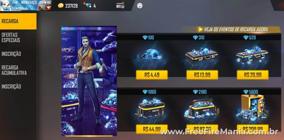 b&ocirc;nus de diamantes Free Fire 2021