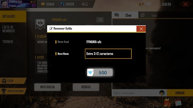 480 Nomes para Guildas de Free Fire