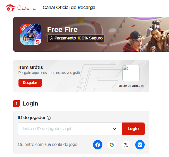 Resgatar Codiguin FF pelo ID em 2025