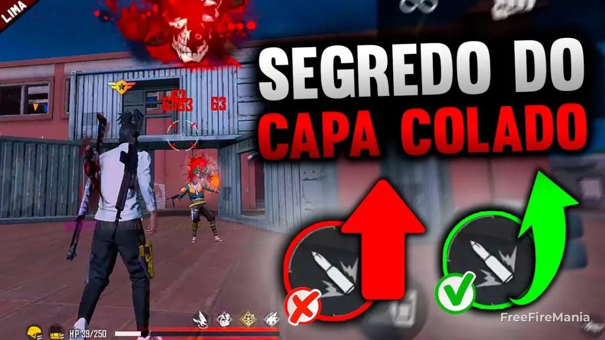 Exemplo de headshot no Free Fire ao subir capa
