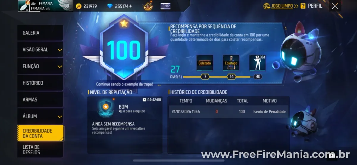 Sistema de Honra Free Fire