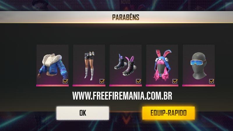 Combo triplo coelhinha arruaceira free fire
