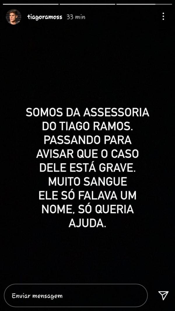 Tiago Ramos em estado grave de saúde