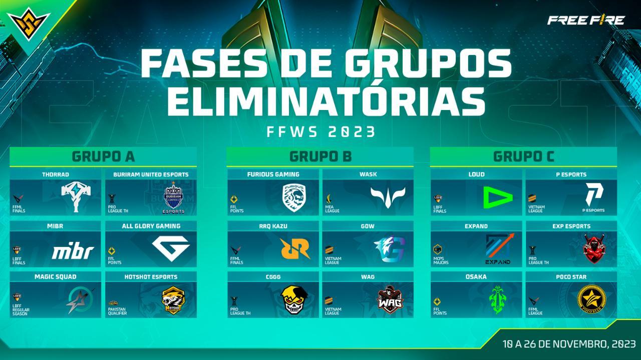 FFWS 2023: grupos, times e mais do mundial de Free Fire