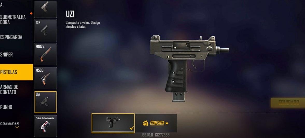 nova arma UZI Free Fire