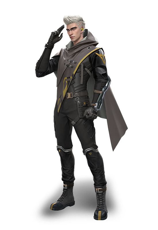 Imagem completa do personagem Homero no Free Fire com habilidade Olho de Argos