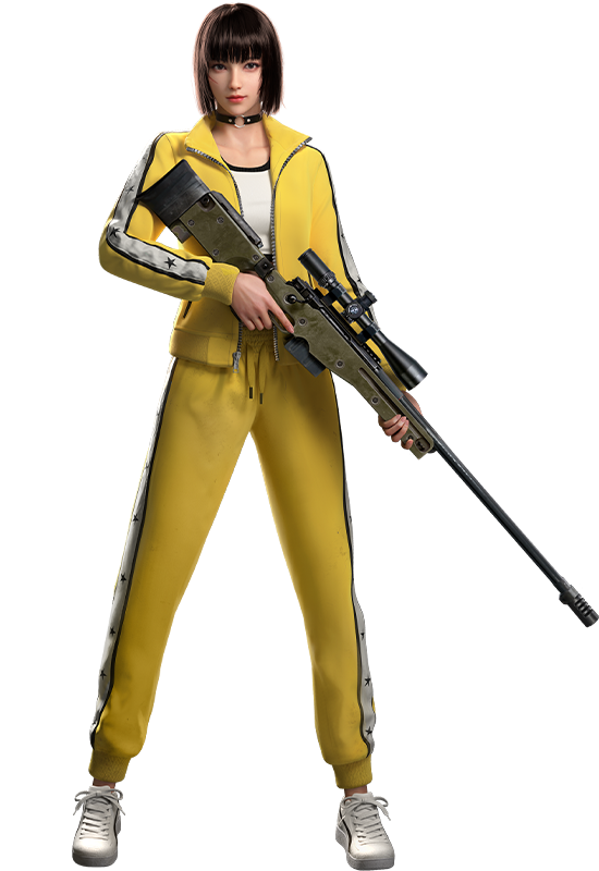 Imagem completa do personagem Kelly no Free Fire com habilidade Corrida