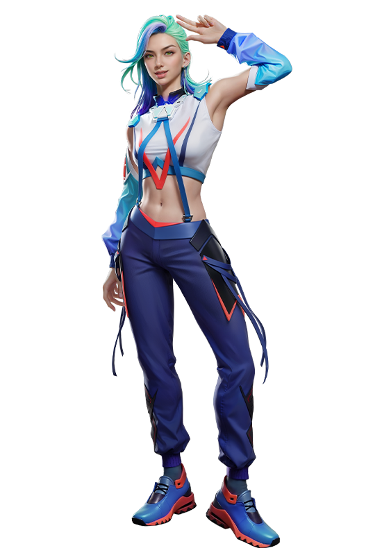 Imagem completa do personagem Lila no Free Fire com habilidade Golpe Con-GEL-ante