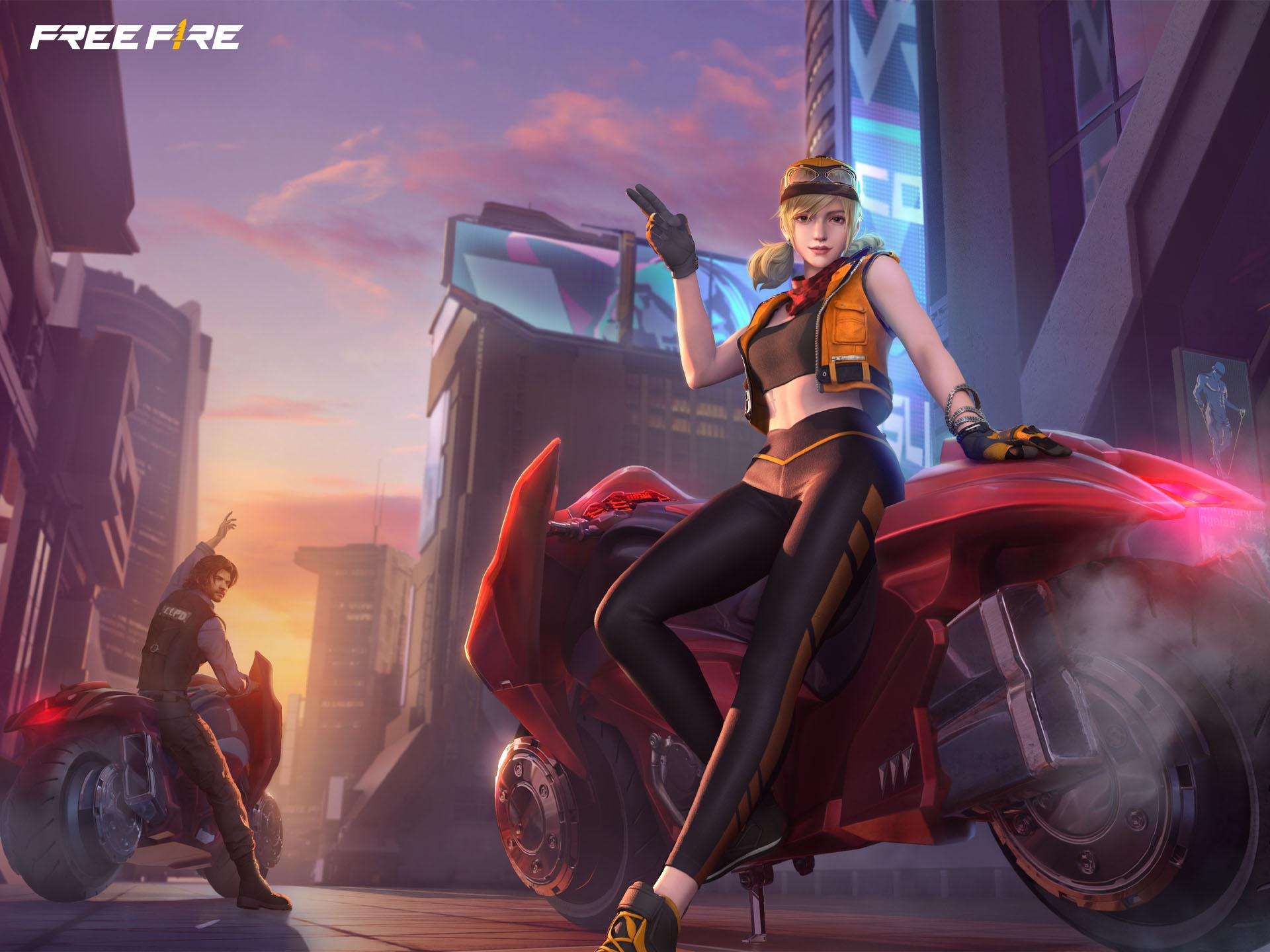 Misha no Free Fire com habilidade Pós Combustão