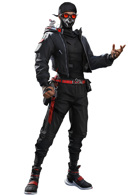 Imagem completa do personagem Morse no Free Fire com habilidade Modo Furtivo