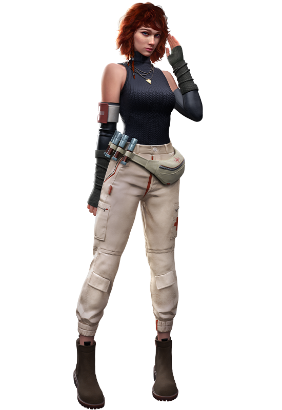 Imagem completa do personagem Olivia no Free Fire com habilidade Toque de cura