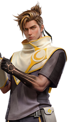 Ray - Personagem do Free Fire com habilidade Vínculo do Eclipse