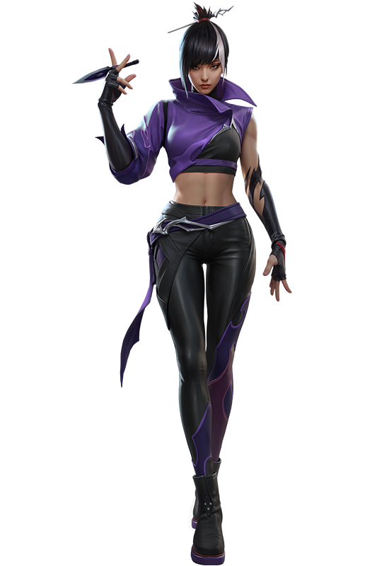 Imagem completa do personagem Rin no Free Fire com habilidade Rajada de Kunai