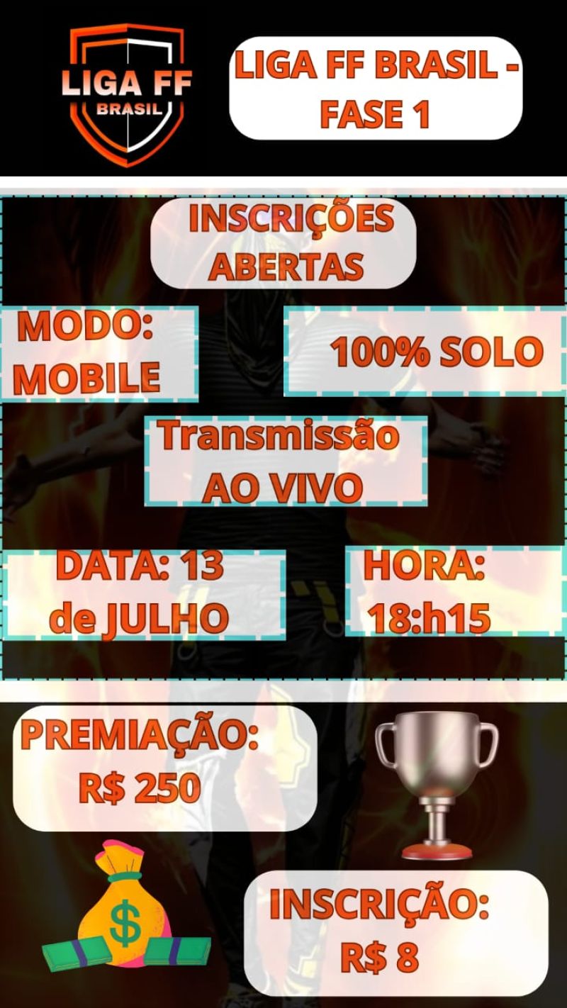 Banner do torneio LIGA FF BRASIL - FASE 1