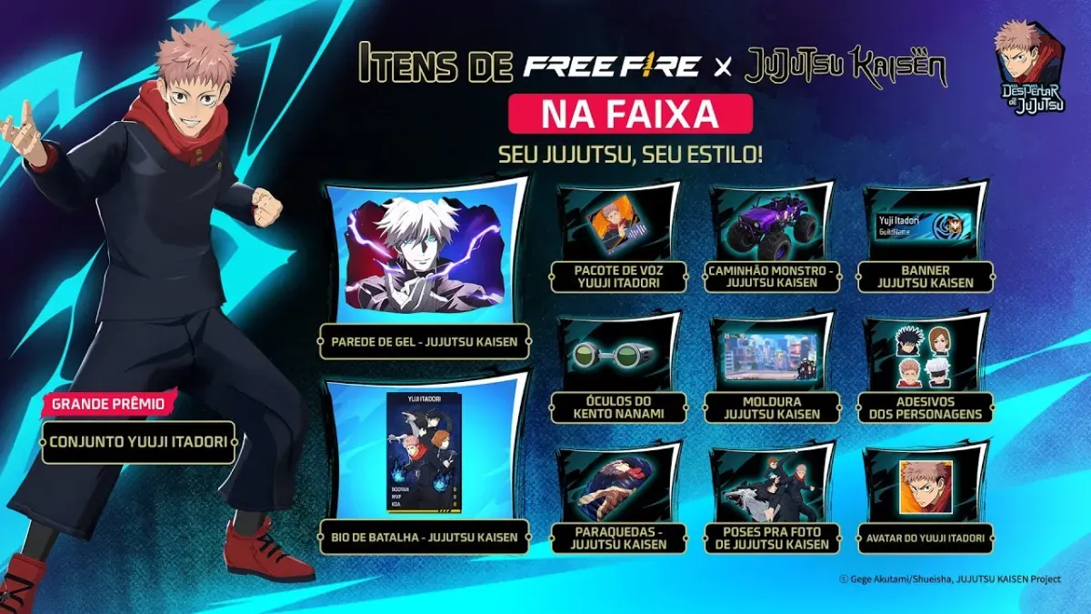 Evento Jujutsu Kaisen en Free Fire con Yuji Itadori