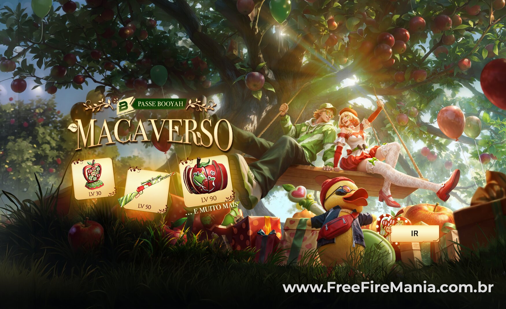 Passe Free Fire Agosto 2026: Maçã Verso e recompensas OB54