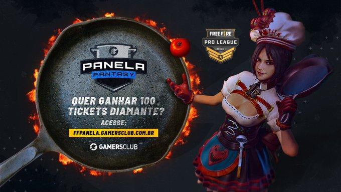 100 Tickets do Diamante Royale Grátis no Panela Fantasy do Free Fire