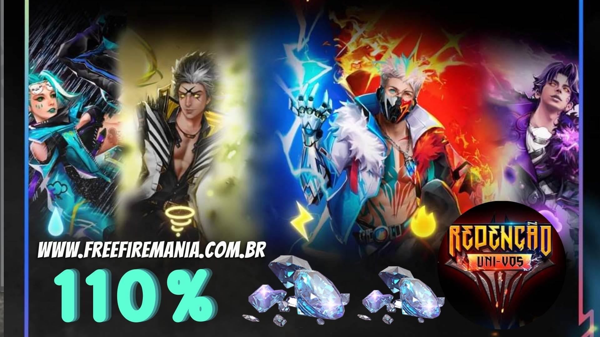 Free Fire: evento de recarga concede 110% de bônus em diamantes