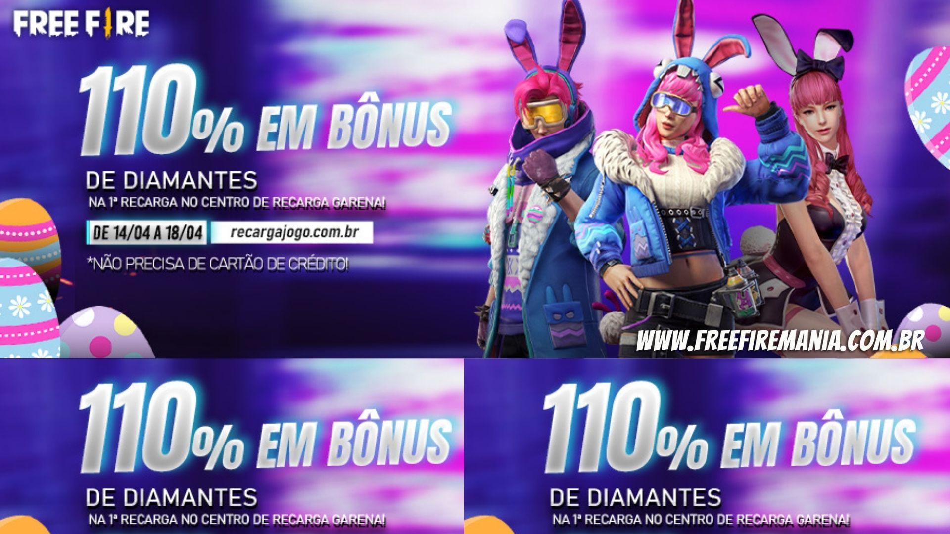 CADÊ O BÔNUS DE DIAMANTES FREE FIRE?110% DE DIAMANTES FREE FIRE