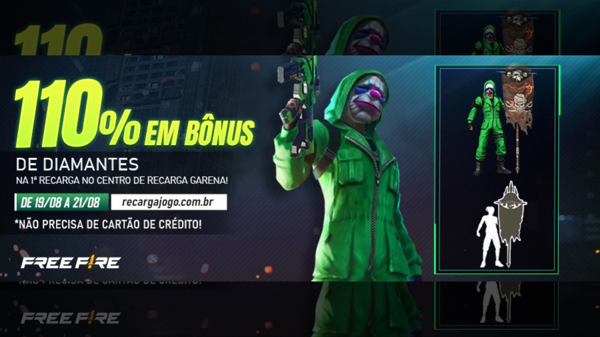 COMO RECARREGAR DIAMANTES! BÔNUS 110% FREE FIRE, COMO RECARREGAR