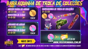 Notícias sobre Arraiá Free Fire: como conseguir diversos itens gratuitos no evento essa semana