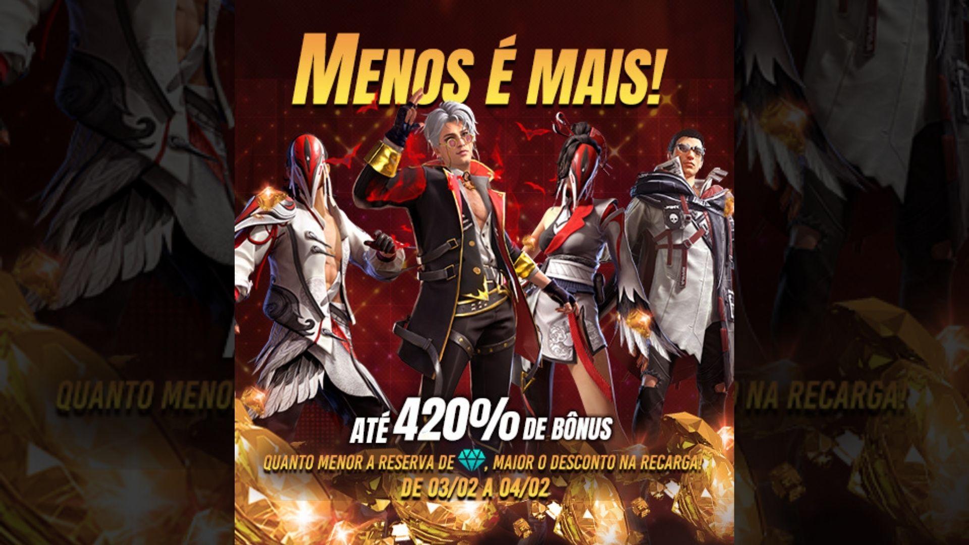 Recarga Free Fire: como comprar 520 diamantes por R$ 0,99 nesta quinta