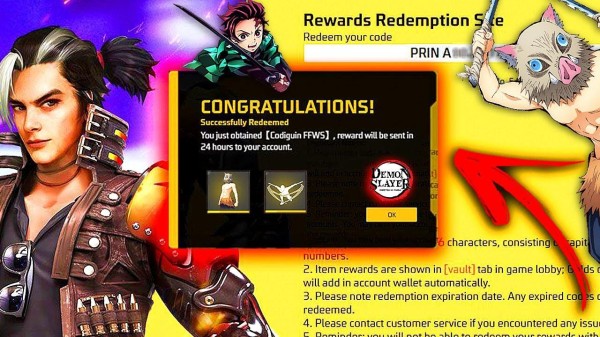 Imagem da notícia sobre CODIGUIN FF: novos códigos Free Fire da parceria com Demon Slayer; Resgate no Rewards
