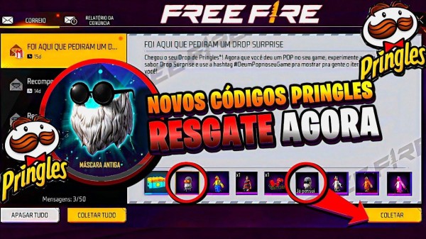 Imagem da notícia sobre CODIGUIN FF: novos códigos Free Fire da parceria Pringles nesta terça (26)