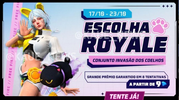Imagem da notícia sobre Conjunto Invasão dos Coelhos no Escolha Royale do Free Fire