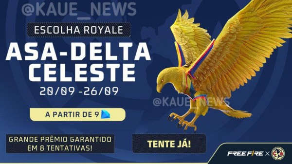 Notícia Free Fire: Free Fire: Asa-Delta Celeste chega ao jogo no Escolha Royale; saiba mais