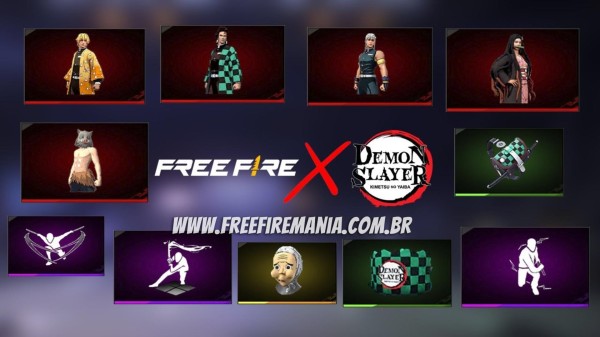 Notícia Free Fire: Free Fire e Demon Slayer: Kimetsu no Yaiba se unem em uma nova colaboração
