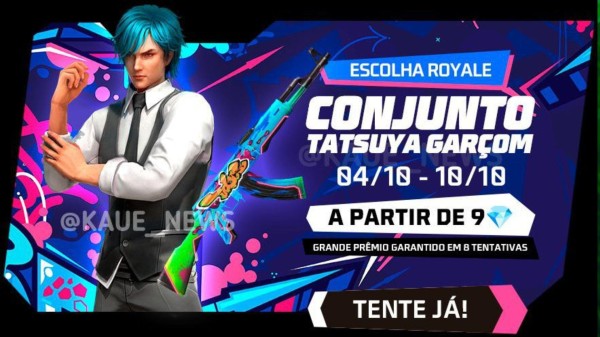 Imagem da notícia sobre Tatsuya Garçon no Escolha Royale do Free Fire