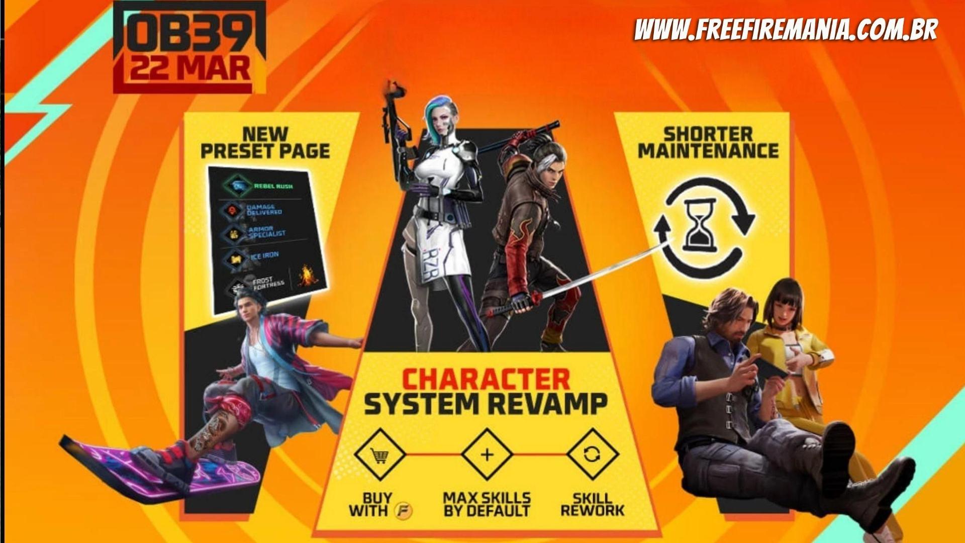 Atualização Free Fire março 2023: Garena divulga data oficial da manutenção OB39