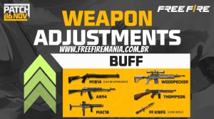 Free Fire - Várias armas receberam buffs e nerfs, confira todos os