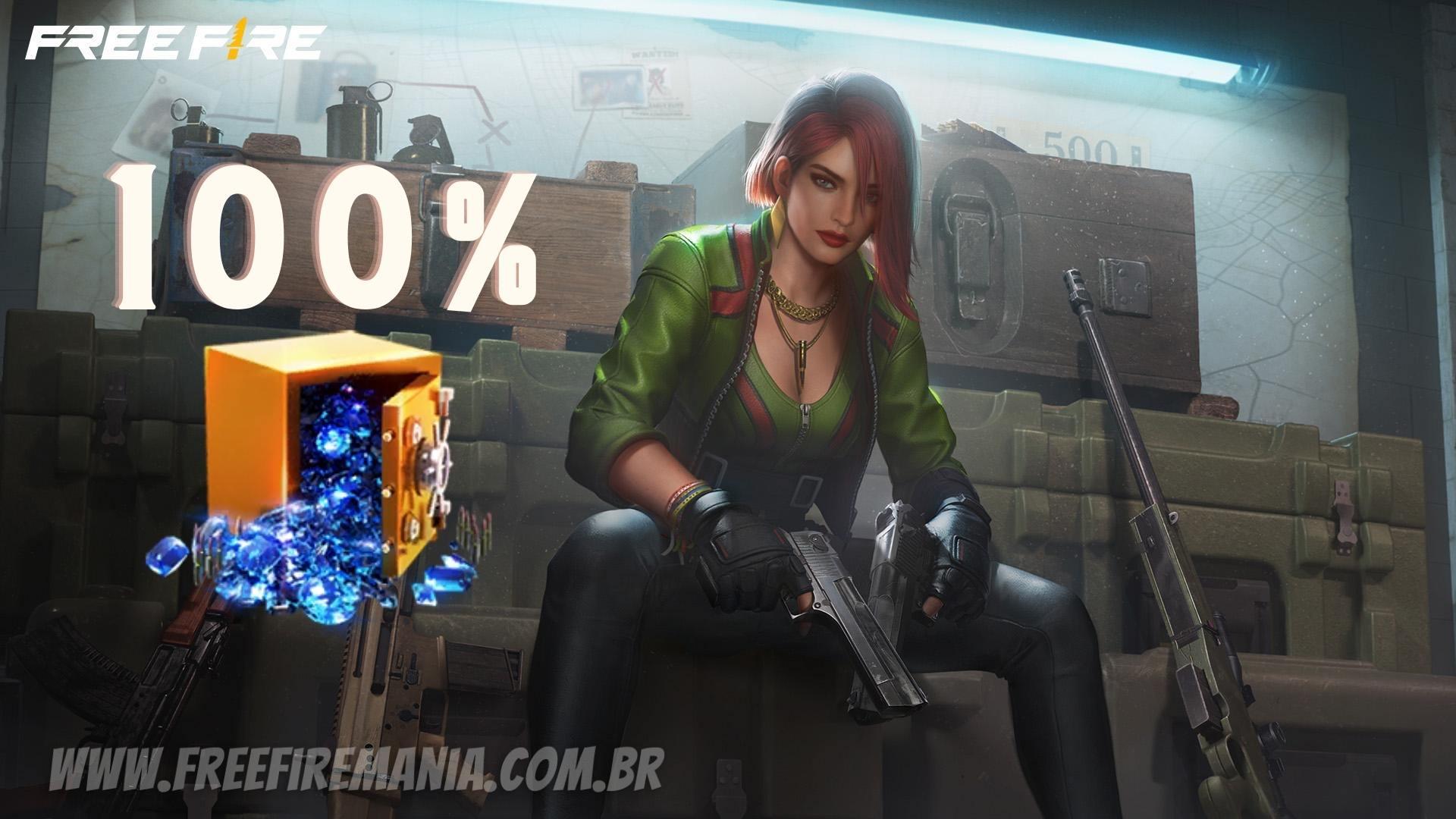 Recarga Diamantes free fire 100+10% Bônus Garena (FF)