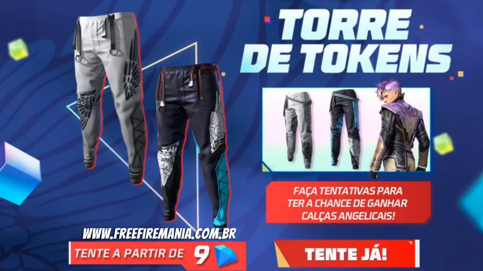 CODIGUIN FF: código Free Fire Calça Angelical azul e branca - Free