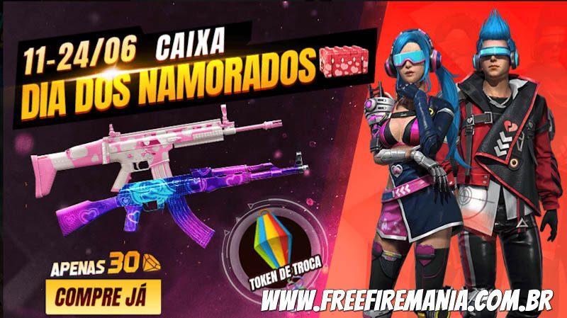 Chegou a Caixa dos Namorados com as skins Eros e Psique Cibernética no Free Fire