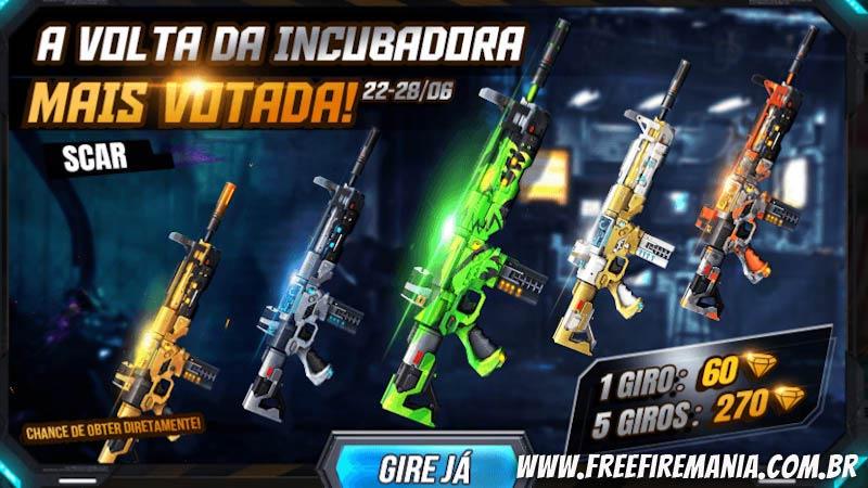 Chegou! Está de volta ao Free Fire a Incubadora da SCAR