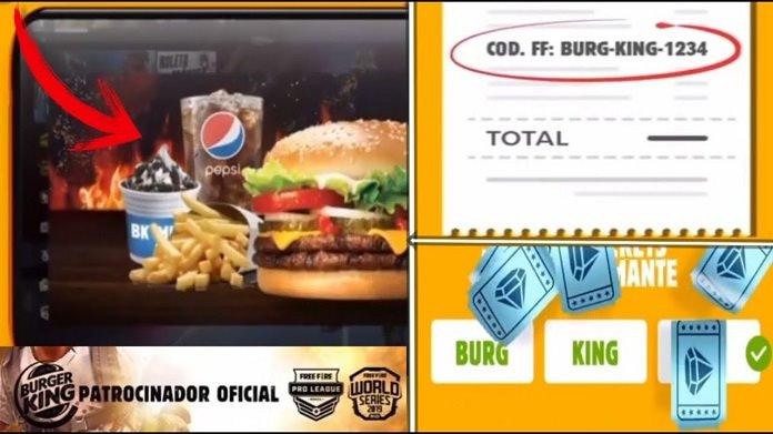 Cupom de Códigos do Free Fire no Burger King