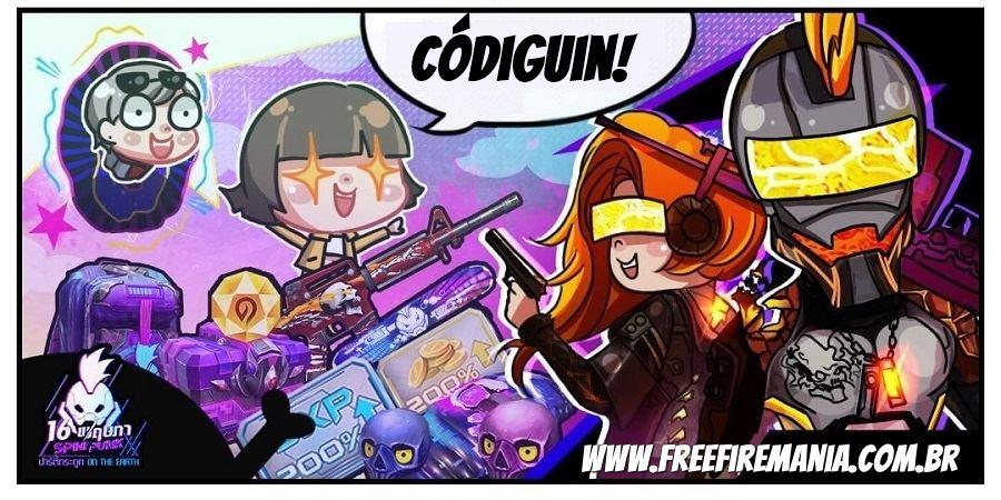 Códigos e Codiguins com as Skins da Incubadora Catástrofes do Free Fire