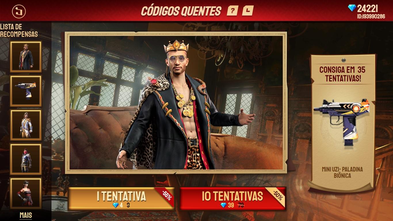 Códigos Quentes Free Fire: veja como funciona o novo evento do Battle Royale da Garena