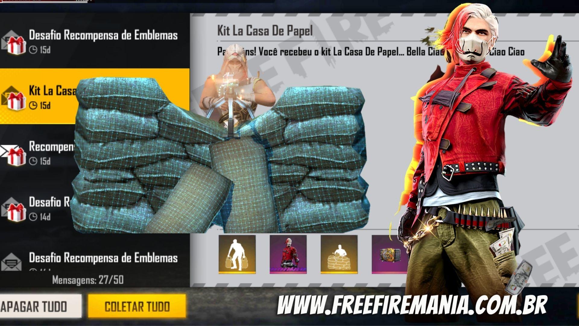 CODIGUIN FF 2021: código Free Fire com kit La Casa de Papel 2.0