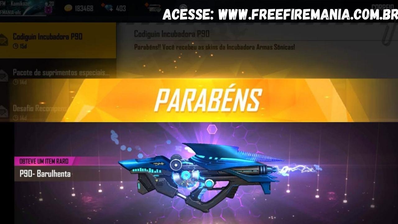 CODIGUIN FF 2021: veja como conseguir o código com a nova Incubadora Armas Sônicas do Free Fire