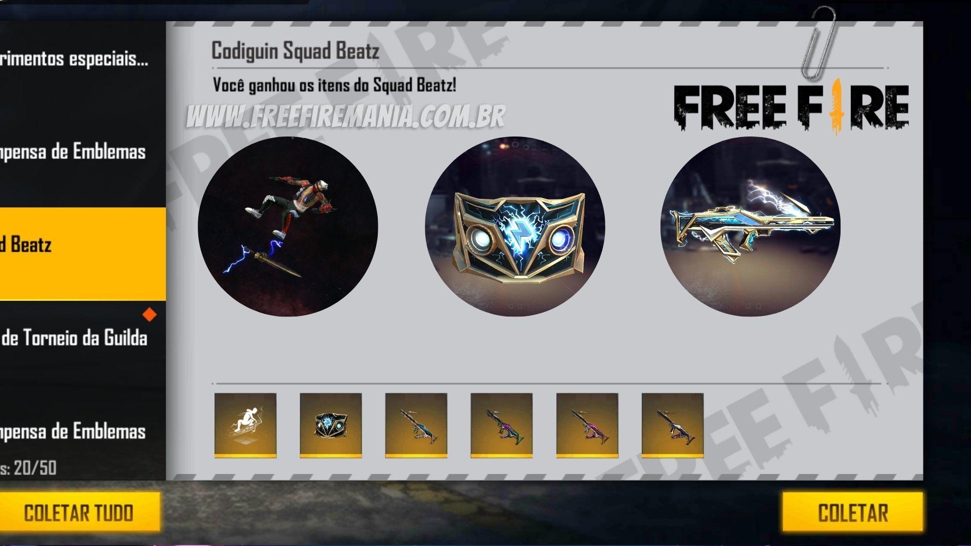 CODIGUIN FF 2022: códigos Free Fire válidos do Squad BEATz; resgate no site  Rewards