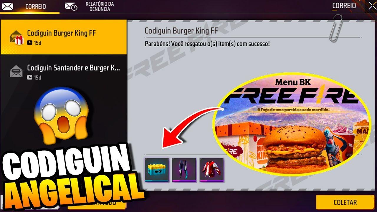 CODIGUIN FF: Calça Angelical disponível em código Free Fire da parceria Burger King