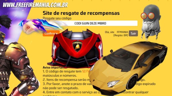 CODIGUIN FF: código Free Fire do Mundial FF 2023; Resgate no